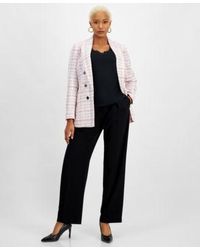 BarIII - Tweed Open Front Blazer Lace Trim Tank Pleated Trousers Created For Macys - Lyst