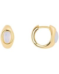 Macy's - Plated Howlite Turquoise Simulated Moonstone huggie Hoop Earrings - Lyst