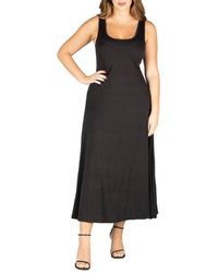 24seven Comfort Apparel - Plus Size Simple A-line Tank Maxi Dress - Lyst