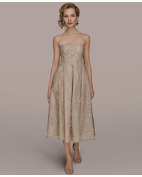 Donna Karan - Strapless Fit & Flare Midi Dress - Lyst