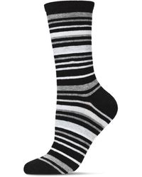 Memoi - Soft Striped Cashmere Crew Socks - Lyst