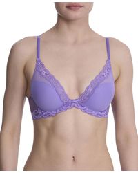 Natori - Feathers Lace Contour Underwire Plunge Bra - Lyst