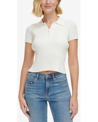 Calvin Klein - Ribbed Quarter-button Polo Shirt - Lyst