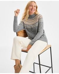 Style & Co. - Mock-neck Fair Isle Sweater - Lyst
