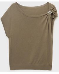 Mango - Metallic Detail Fine-knit Sweater - Lyst