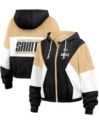 WEAR by Erin Andrews - Black New Orleans Saints Color Block Full-zip Windbreaker Jacket - Lyst