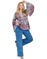 Avenue - Plus Size Arlo Bell Sleeve Tunic Top - Lyst