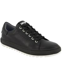 DKNY - Smooth Leather Sawtooth Sole Sneakers - Lyst