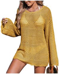 CUPSHE - Seaside Whispers Crocheted Cover-up Dress - Lyst