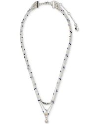 Lucky Brand - Tone Imitation Pearl Convertible Layered Pendant Necklace - Lyst