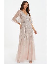 Quiz - Embellished Sequin Evening Dress - Lyst