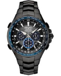Seiko Solar Chronograph Coutura Black Silicone Bracelet Watch  for  Men | Lyst