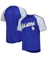 Stitches - Los Angeles Dodgers Button-down Raglan Fashion Jersey - Lyst