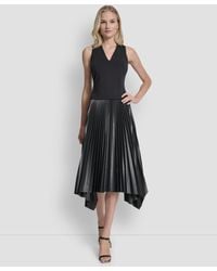 DKNY - Sleeveless V-neck Fit & Flare Dress - Lyst