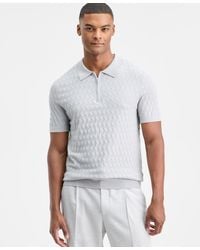 Alfani - Short Sleeve Diamond Zip Sweater Polo - Lyst