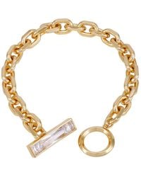 Vince Camuto - Tone Glass Stone toggle Chain Bracelet - Lyst