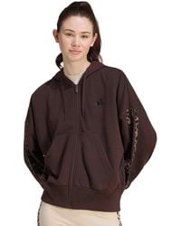 adidas - Seasonal Essentials Animal Print 3-stripes Hooded Track Jacket - Lyst