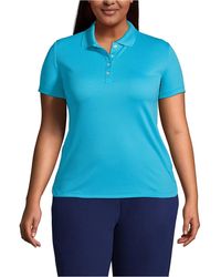 Lands' End - Plus Size Short Sleeve Solid Active Polo - Lyst