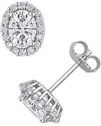 Macy's - Lab-created Oval Halo Stud Earrings (2-1/3 Ct. T.w. - Lyst