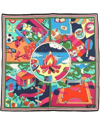 Kate Spade - Summer Scene Silk Square Scarf - Lyst