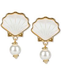 Patricia Nash - Gold-tone Mother-of-pearl Shell & Imitation Pearl Drop Earrings - Lyst