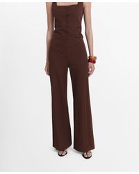 Mango - Flowy Straight-fit Pants - Lyst