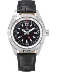 Abingdon Co. - Amelia Swiss Gmt Leather Strap Watch 40mm - Lyst