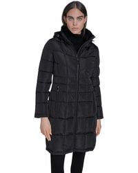 Calvin Klein - Hooded Stand Collar Puffer Coat - Lyst
