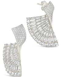 Sterling Forever - Hartford Cubic Zirconia Fan Drop Stud Earrings - Lyst