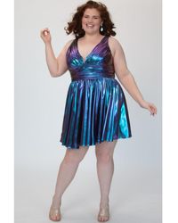 Sydney's Closet - Blue & Purple Iridescent A-line Party Dress - Lyst