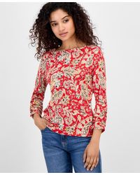 Nautica - Boat-neck Paisley-print Top - Lyst