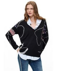 Desigual - Thin Printed Sweater - Lyst