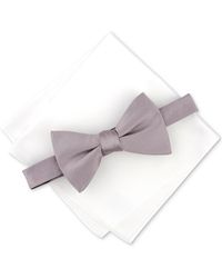 Alfani - Solid Texture Pocket Square And Bowtie - Lyst