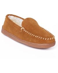 Minnetonka - Suede Pile Lined Hardsole Venetian Slippers - Lyst
