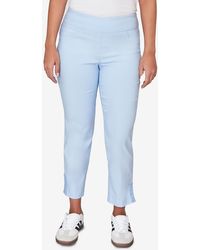 Ruby Rd. - Petite Lace Trim Pull On Silky Tech Ankle Pants - Lyst