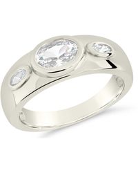 Sterling Forever - Soren Oval Cubic Zirconia Statement Ring - Lyst