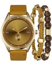 INC International Concepts Mustard Strap Watch 43mm & Bracelet Set, Created For Macy's - Yellow