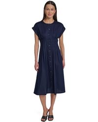 Calvin Klein - Button Down A-line Midi Dress - Lyst