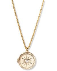 Brook and York - Plated Mel Compass Short Pendant Locket Necklace - Lyst
