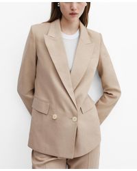 Mango - 100% Linen Suit Blazer - Lyst