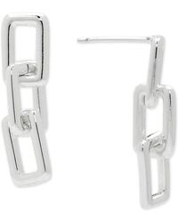Giani Bernini - Polished Rectangle Chain Link Drop Earrings In Sterling Silver, Created For Macy's - Lyst