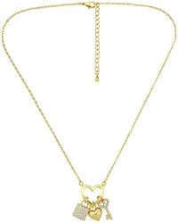 Macy's - 14k Gold-plated Over Brass Heart Shape Charm Holder - Lyst