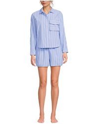Lands' End - Cotton Poplin 2 Piece Pajama Set - Lyst