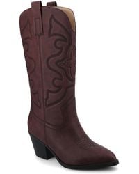 Journee Collection - Chantry Pointed Toe Western Boots - Lyst