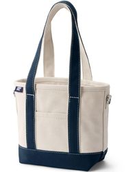Lands' End - Small 3 Pocket Open Top Long Handle Canvas Tote Bag - Lyst