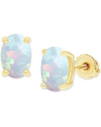 Macy's - Lab-grown Opal Screw Back Closure Stud Earrings (5/8 Ct. T.w.) - Lyst