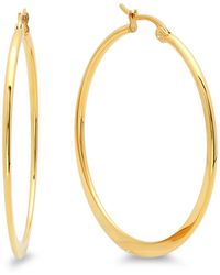 Steeltime - 18k Gold Plated Stainless Steel Hoop Earrings - Lyst