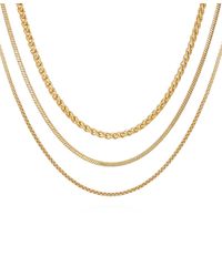 Vince Camuto - Tone Mixed Chain Trio Layering Necklace Set - Lyst