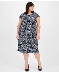 Kasper - Plus Size Polka Dot Top A Line Skirt - Lyst