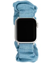 Anne Klein Light Blue Denim Scrunchie Band For Apple Watch
